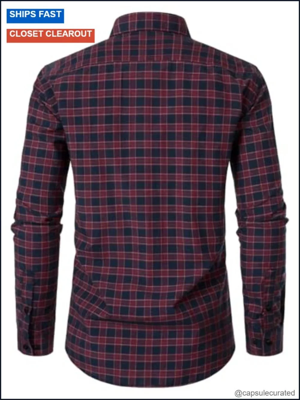 Men's Slim Fit Plaid Button Down Shirt - Long Sleeve Cotton Blend